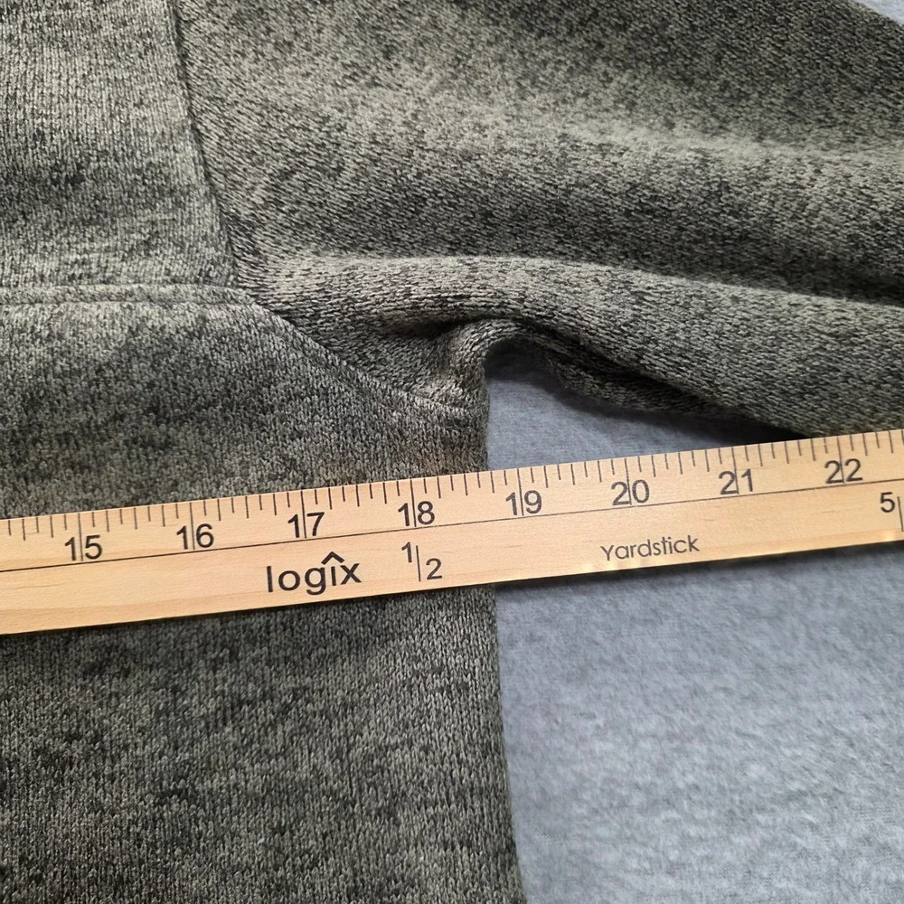 Eddie Bauer Mens Medium Quarter Snap Pullover Heather Gray Marled Fleece Sweater